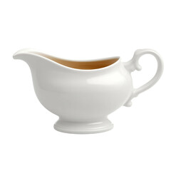 White Porcelain Gravy Boat isolated on a transparent background