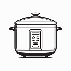 Electric Rice Cooker Vector Illustration Isolated on white background