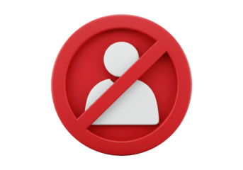 Isolated Icon showing prohibition of individuals, representing restriction or limitation