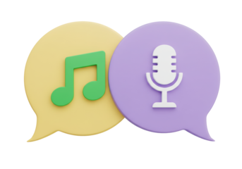 Isolated bubbles for music, voice and sound communication, podcast studio app UI icon