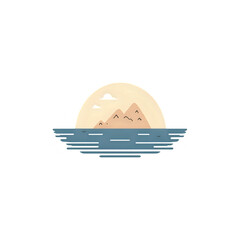 Sea and mountain vector ilistration 