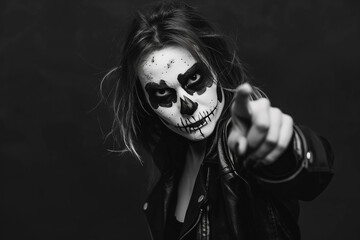 Autumn halloween festive party, spooky character, generative ai