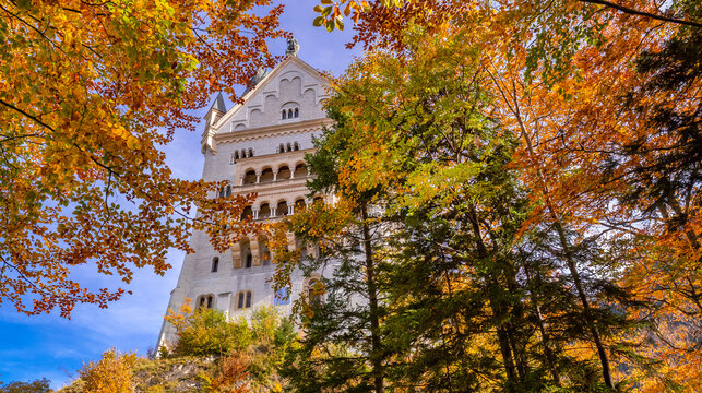 Neuschwanstein Castle, 19th Century Neo-Romanesque Neo-Gothic Style Palace, Schwangau, F&uuml;ssen, Ostallg&auml;u, Bavaria, Germany, Europe
