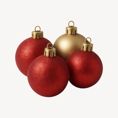 Festive red gold Christmas ornaments