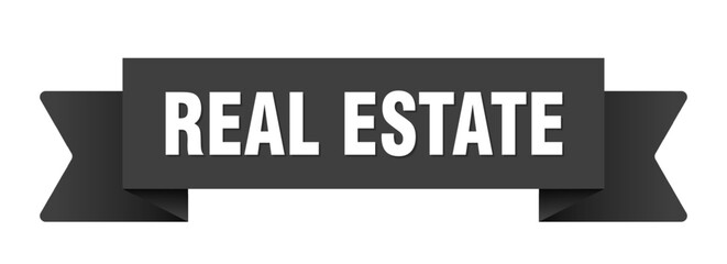 real estate ribbon isolated on transparent background. real estate ribbon