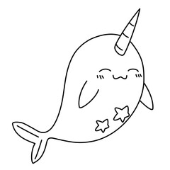 Narwhal Illustration Animal © Nareerat