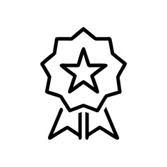 Star badge with ribbons in minimalist style for Veterans Day  