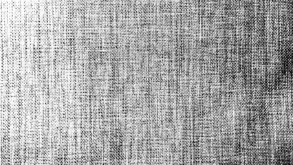 Close-up linen fabric texture with a crosshatched weave, visible wear, and a light-to-dark gradient on a transparent background.