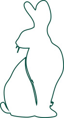 Elegant bunny outline vector. Great for animal icon sets, children’s illustrations, or logo creation.