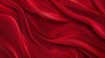 Obraz premium Luxurious red banner with elegant folds, subtle metallic shine, and refined tone-on-tone pattern. Perfect for premium branding, advertising, or elegant design backgrounds.