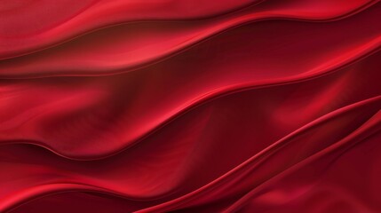 Obraz premium Luxurious red banner with elegant folds, subtle metallic shine, and refined tone-on-tone pattern. Perfect for premium branding, advertising, or elegant design backgrounds.