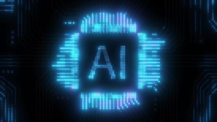 Abstract AI data network lines pulses glowing blue circuits AI technology data flow animation futuristic cyber tech AI Machine Learning Abstract Background 4k loop - Powered by Adobe