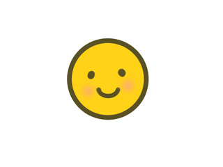 Simple Smiley Face Icon Illustration, Cute Happy Emoji