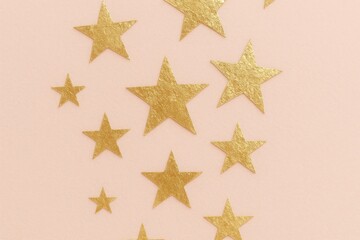 Golden stars on pink background