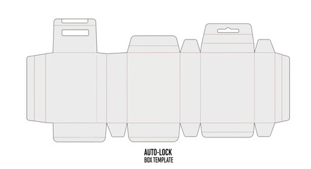 Clean Simple Auto Lock Packaging Box Die Cut Template Layout