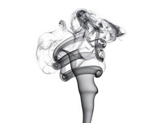 Fototapeta premium Swirling Smoke Plume from Side Angle, Dynamic Flow, Isolated on Transparent Background