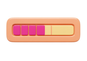 Isolated loading bar for website, progress indicator with square shapes, cartoon design