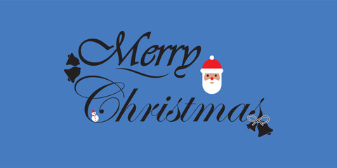 Merry Christmas hand lettering calligraphy isolated on blue background. Christmas lettering, merry christmas lettering. Merry christmas hand lettering calligraphy. Merry Christmas script calligraphy