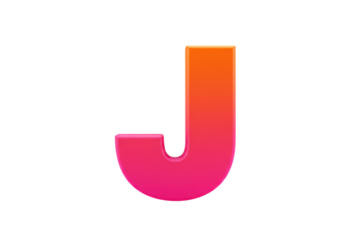 Isolated letter J, colorful gradient, trendy graphic element, modern alphabet item - Powered by Adobe