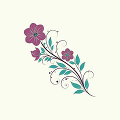 Elegant floral vector illustration featuring different blooming flowers with different colors on a white background, perfect for decorative design, invitations, textiles, and botanical art project
