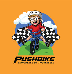 Push bike race illustration available for logo and tshirt design