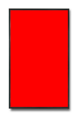 Rectangle photo frame with striking, vibrant design and realistic drop shadow. Main central area solid bright vivid red color completely filling space typically reserved for photograph or artwork