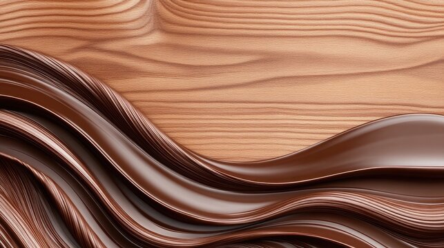 Indulge in the rich allure of melting chocolate swirls on a decadent brown backdrop, showcasing intricate textures and a feast for the senses