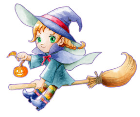 ハロウィン魔女の仮装の女の子