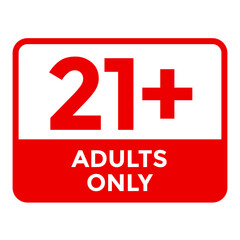 Obraz premium 21 plus Adults Only Sign element red and white png file transparent background