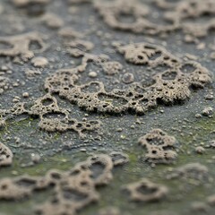 Expansive Macro Close-Up of Enigmatic Dystopian Textures: A Futuristic Voyage into Melancholy Organic Abstraction, Stark Existential Isolation in Depth Eternally