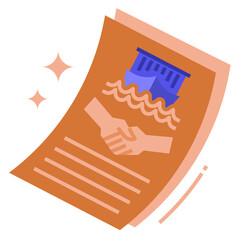 Trade Agreement Icon Flat Style