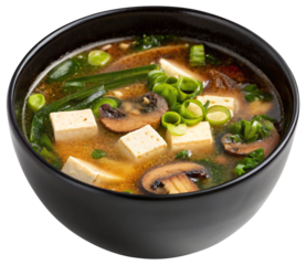 fresh original miso soup with tofu shiitake mush