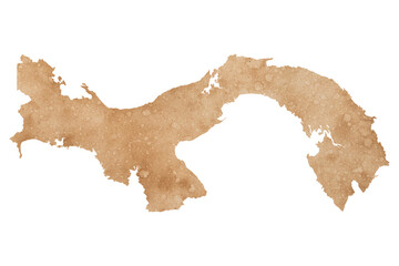 map of Panama on old brown grunge paper	
