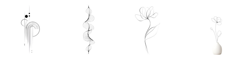 Minimalist Art Design Elements, Black and White