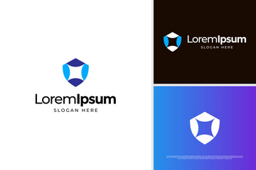 Creative shield logo design template