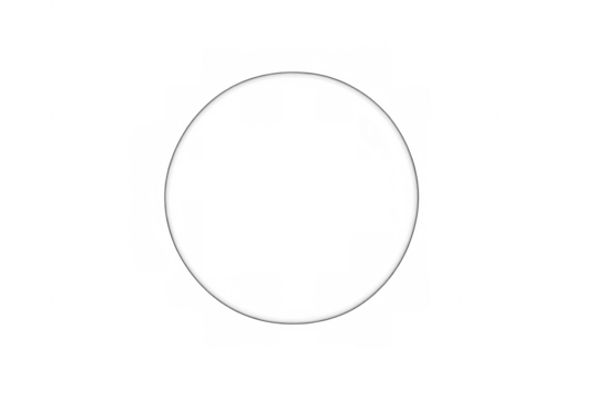 Transparent round bubble creating a clean, modern graphic element with soft reflection on a checkered background