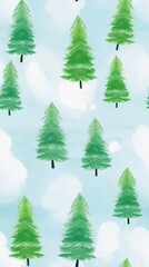 Fototapeta premium White christmas backgrounds plant green.