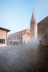 Fototapeta premium Between ancient history, art, and nature. The island of Grado in winter. The village and the sea. Friuli