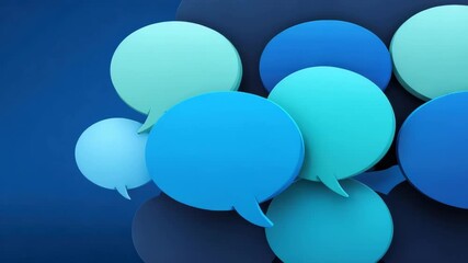 Blue speech bubble icon communication concept digital conversation symbol social media chat messaging network technology interface dialogue illustration overlapping icons modern digital style - Powered by Adobe