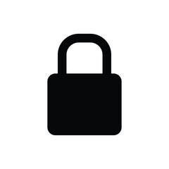 Solid Black Closed Padlock Icon - Security, Lock, Privacy, and Protection Symbol for Digital Safety and User Interface Design