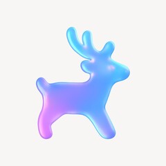 Obraz premium Holographic gradient reindeer silhouette