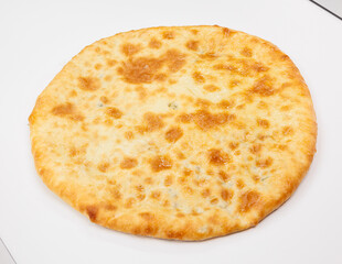 Georgian Lobiani Khachapuri With Golden Crust On White Background Ready For Stock Photo Use