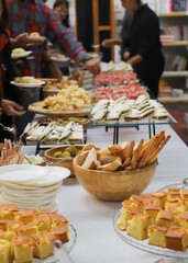 Fototapeta premium catering buffet for events with food and drinks.