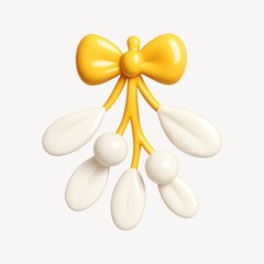 Stylized mistletoe with yellow bow.