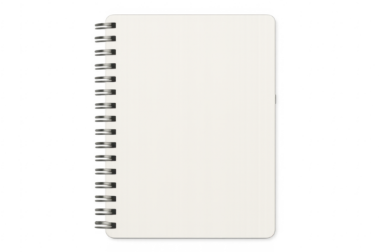 White spiral bound notebook with blank paper