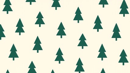 Obraz premium Seamless evergreen tree pattern wallpaper for desktop