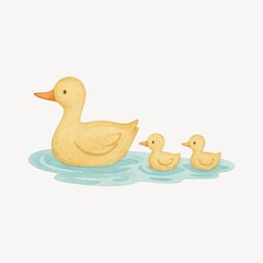 Cute duck family illustration