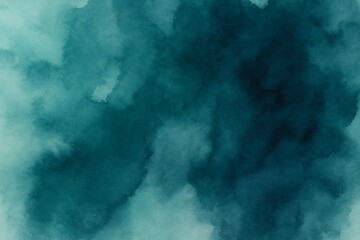 Teal and Navy Blue Watercolor Abstract Background Texture