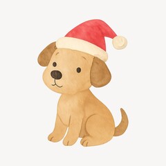 Cute festive puppy illustration.