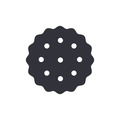 Simple Circular Cookie Icon Graphic Design Element